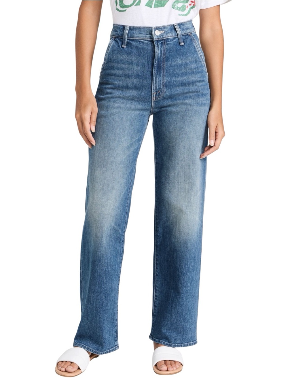 Mother Superior High Waisted Spinner Prep Skimp Wide Leg Jeans Flashback 30 EUC